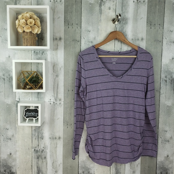 2/$20 Isabel Maternity | Striped Long Sleeve Tee - Picture 1 of 4